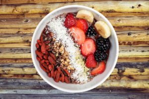 Oatmeal with fruit and nuts Eating a healthy breakfast will give you a great start to your day.