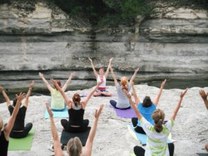Yoga class Yoga is a great form of exercise for those with hectic lifestyles.